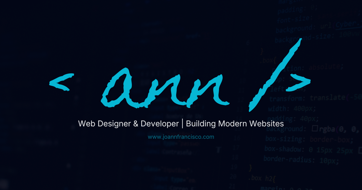 Jo Ann Francisco | Web Designer & Full-Stack Developer